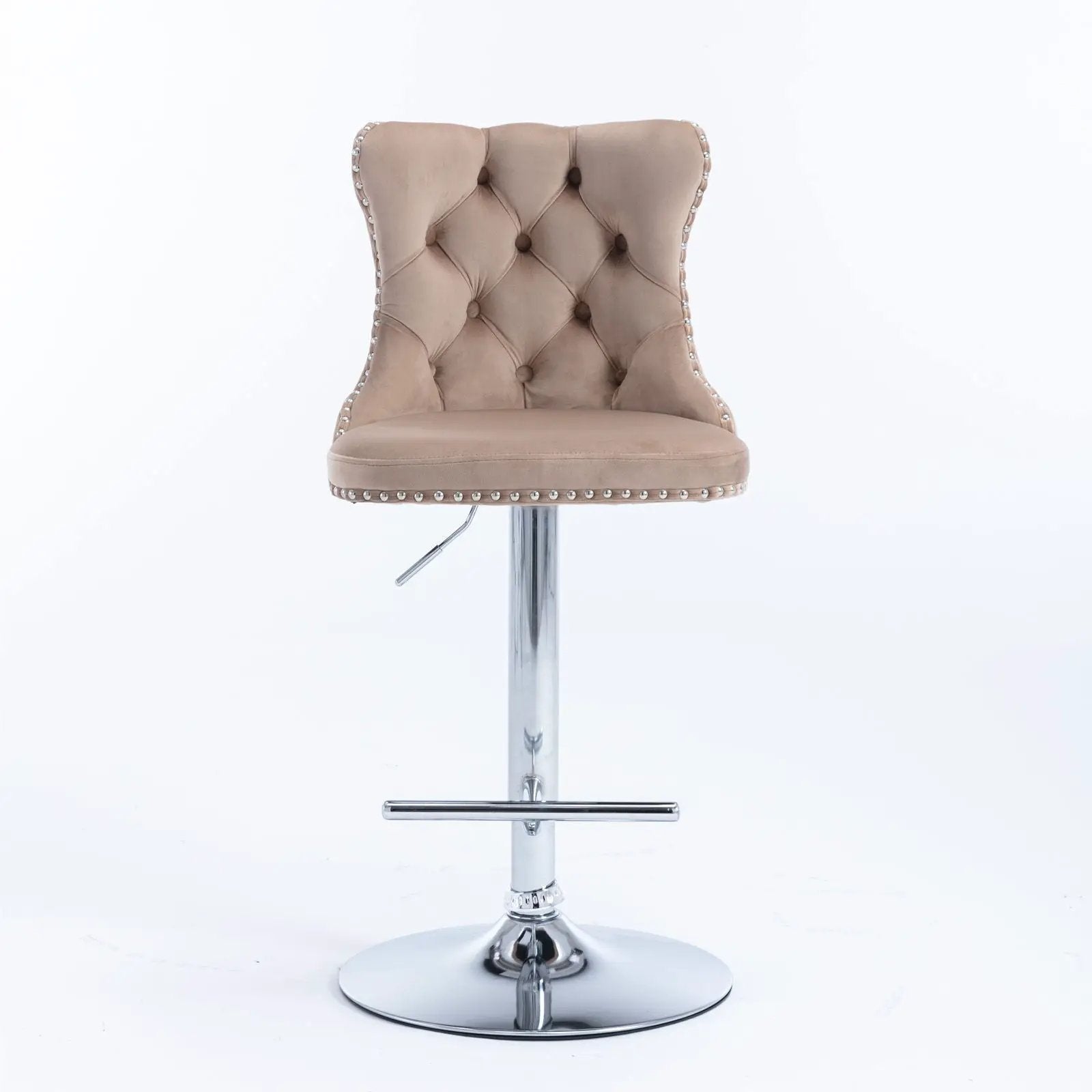 Swivel Barstools Adjusatble Seat Height From 25-33", Modern Upholstered Base Bar Stools With Backs Comfortable Tufted For Home Pub And Kitchen Island (Set of 2) by Unique Piece Furniture