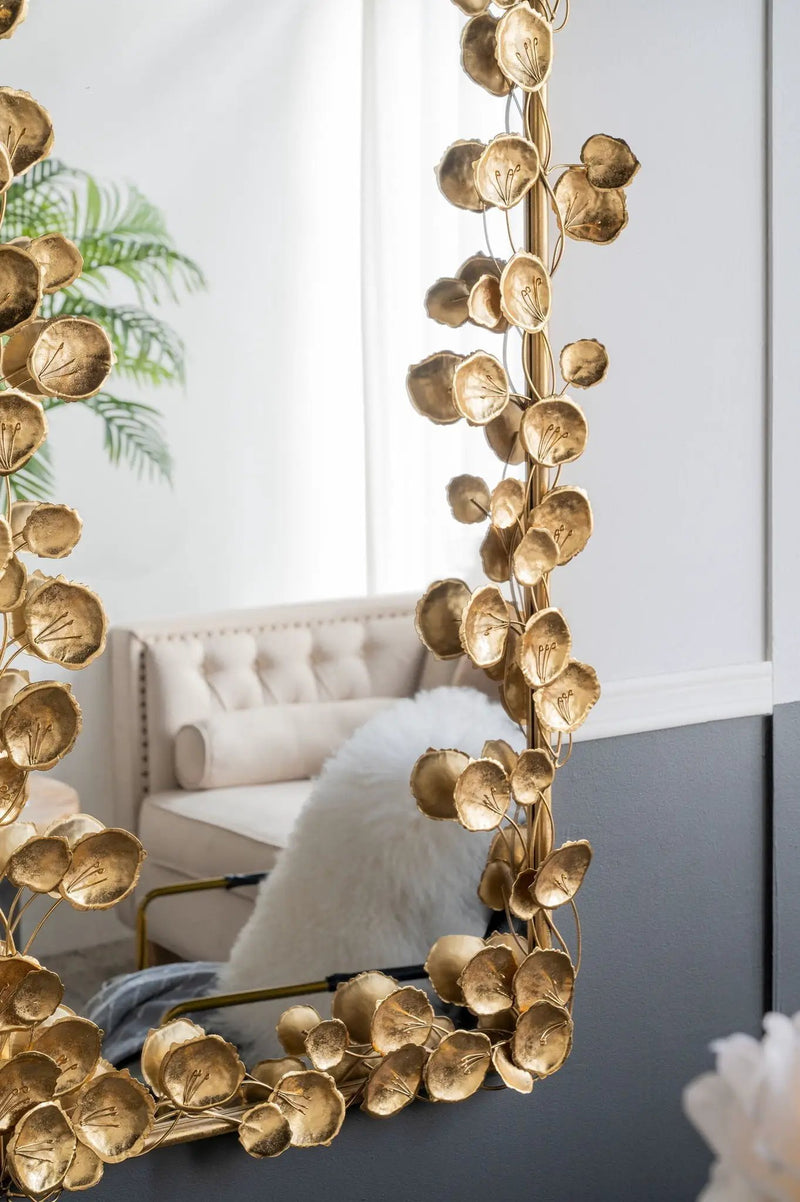 Full Length Mirror with Gold Leaf Accents by HouseOfZazla