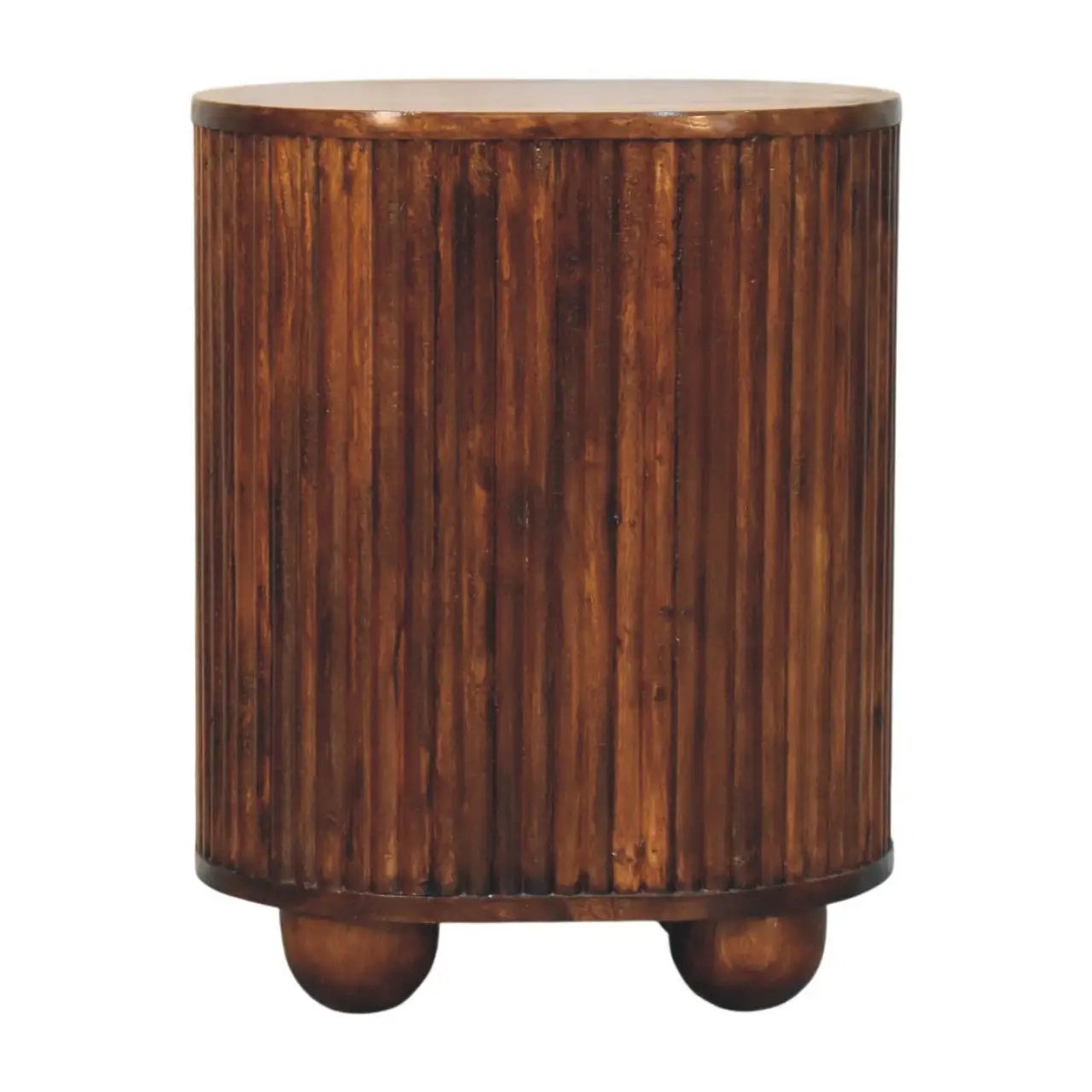 Solid Wood Curved Fluted Bedside Chest by HouseOfZazla