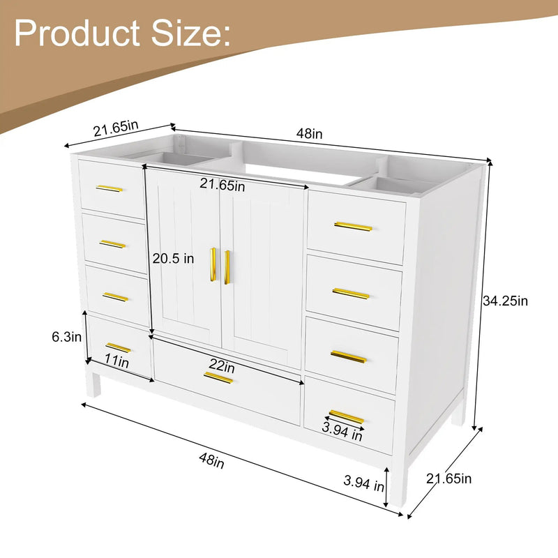 48" Bathroom Vanity Base Cabinet by HouseOfZazla