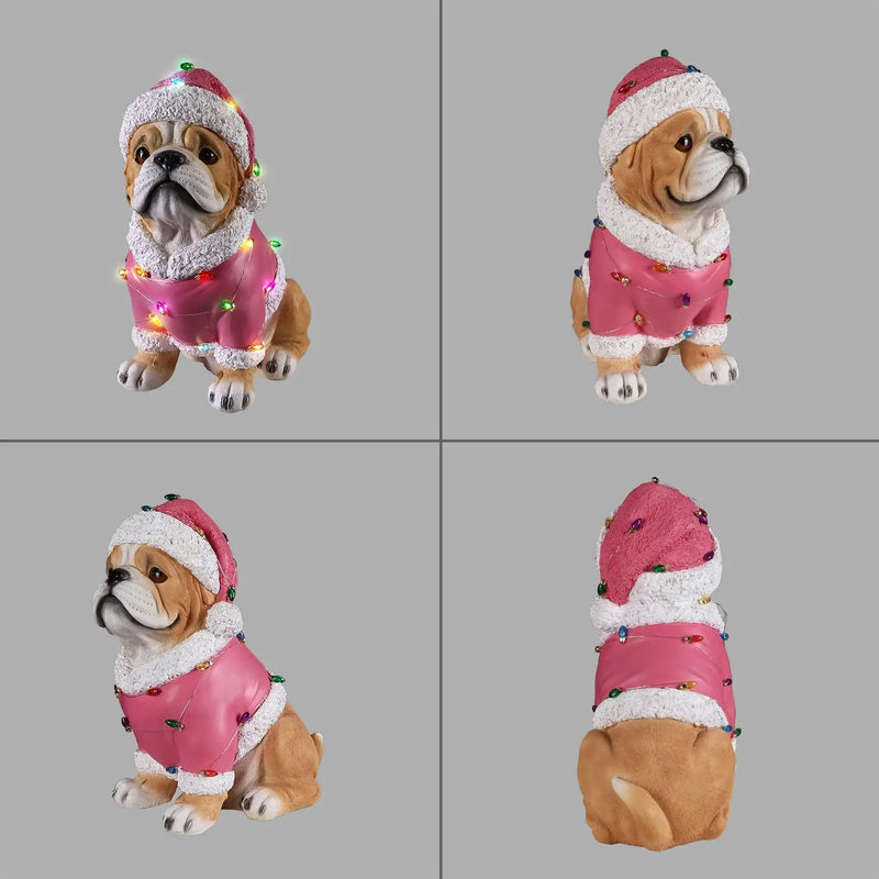 Christmas Pug Statue, Holiday Dog Figurine by HouseOfZazla
