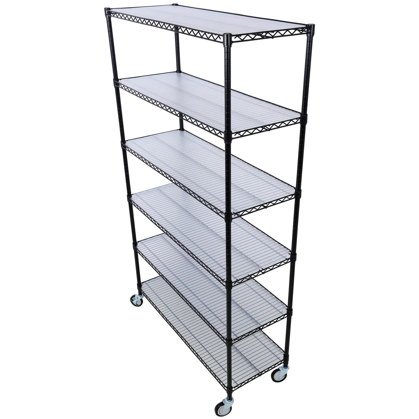 6 Tier 6000Lbs Capacity Nsf Metal Shelf Wire Shelving Unit, Heavy Duty Adjustable Storage Rack With Wheels & Shelf Liners For Commercial Grade Utility Steel Storage Rack by Unique Piece Furniture