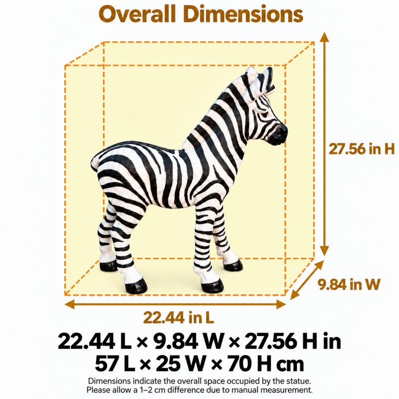 Standing Zebra Garden Statue 27.56 Inch, photo 3 of 10
