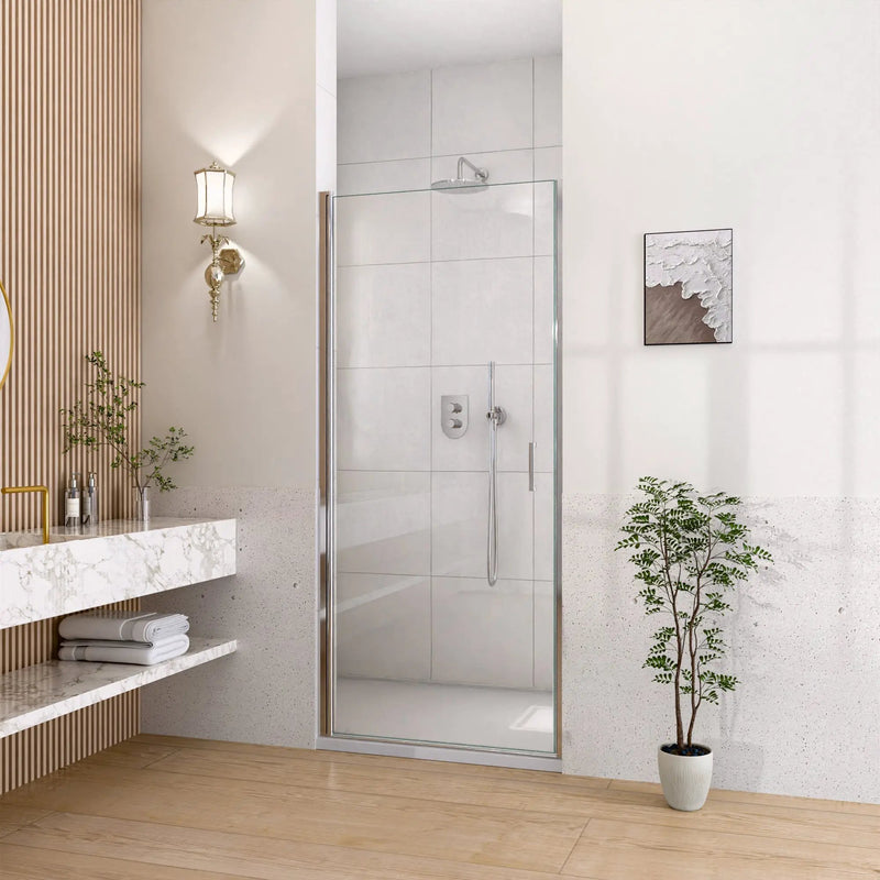 34" W x 72" H Semi-Frameless Circular Pivot Shower Door by HouseOfZazla