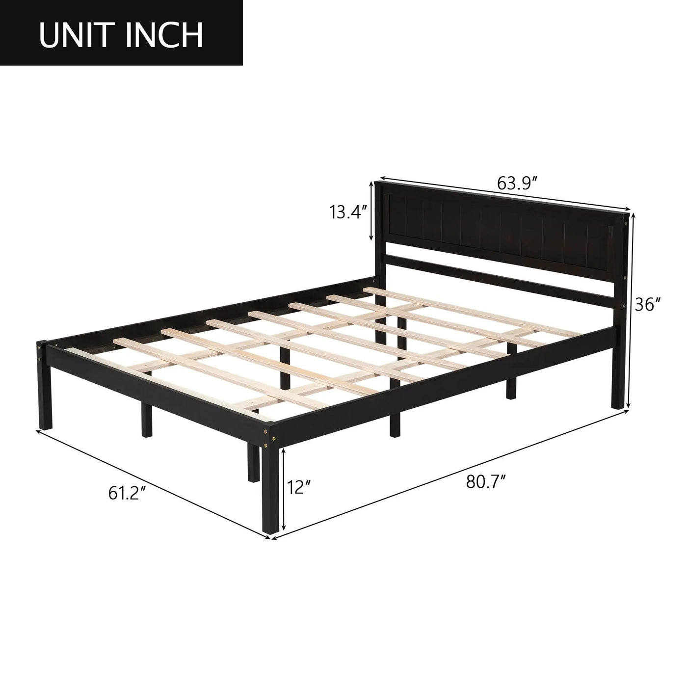 Platform Bed Frame With Headboard by HouseOfZazla