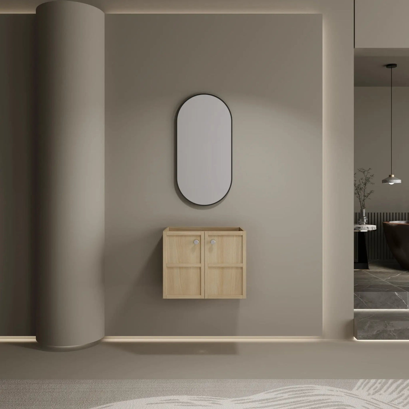 Modern Wall Mounted Bathroom Vanity With Soft Closing Doors by HouseOfZazla