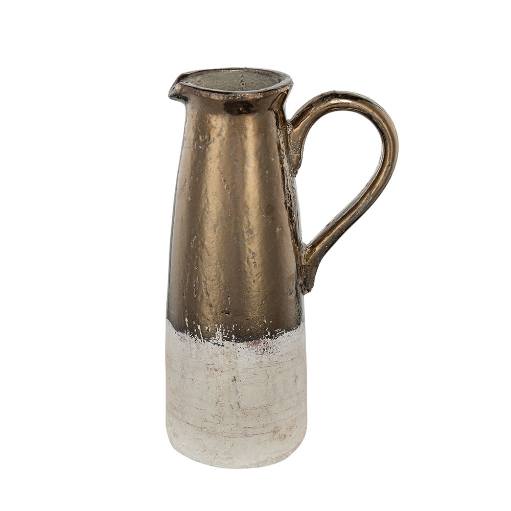 Gold Terracotta Pitcher Vase with Durable Ceramic Construction - Gold, photo 15 of 23
