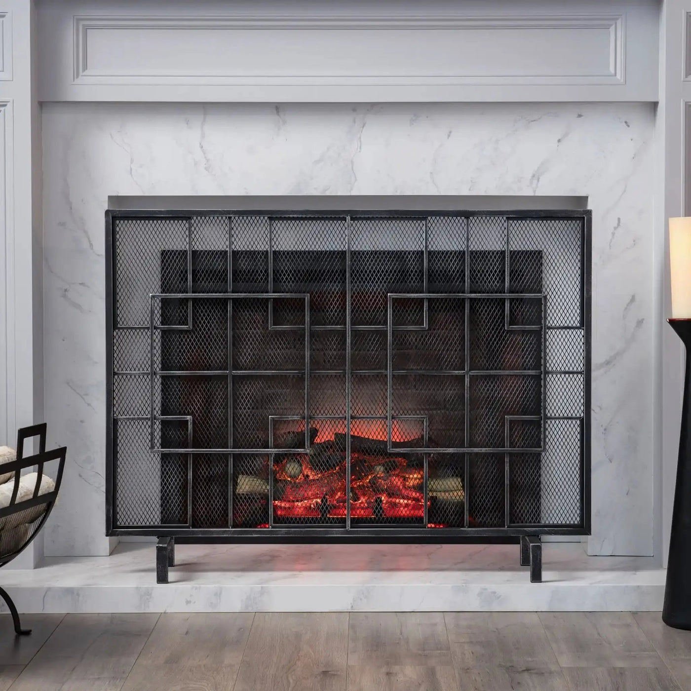 Dorothy Modern Single Panel Iron Fire Screen by HouseOfZazla