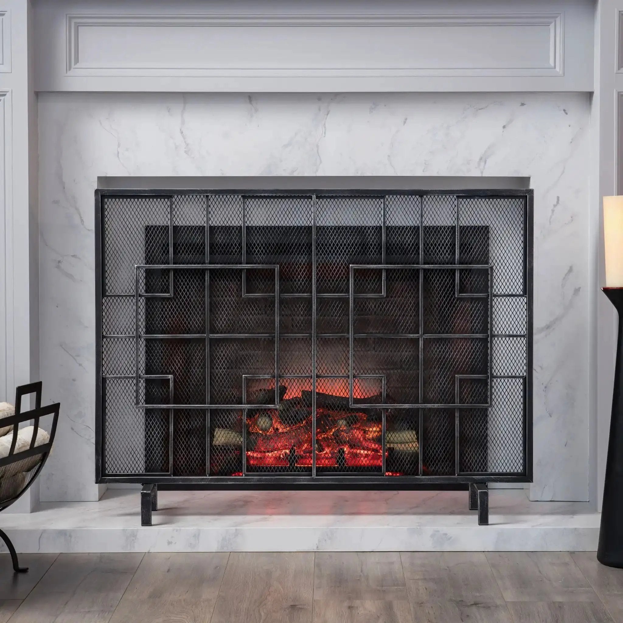 Dorothy Modern Single Panel Iron Fire Screen by HouseOfZazla