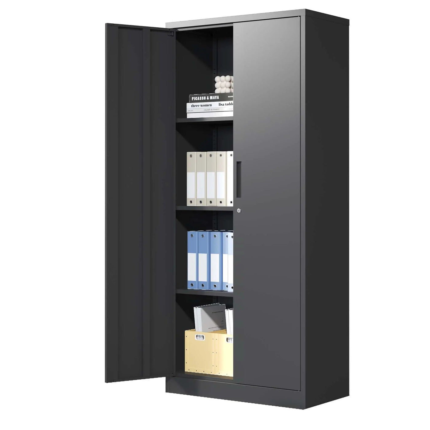 Heavy Metal Garage Storage Cabinet With Locking Doors, Steel, Adjustable Shelves by HouseOfZazla