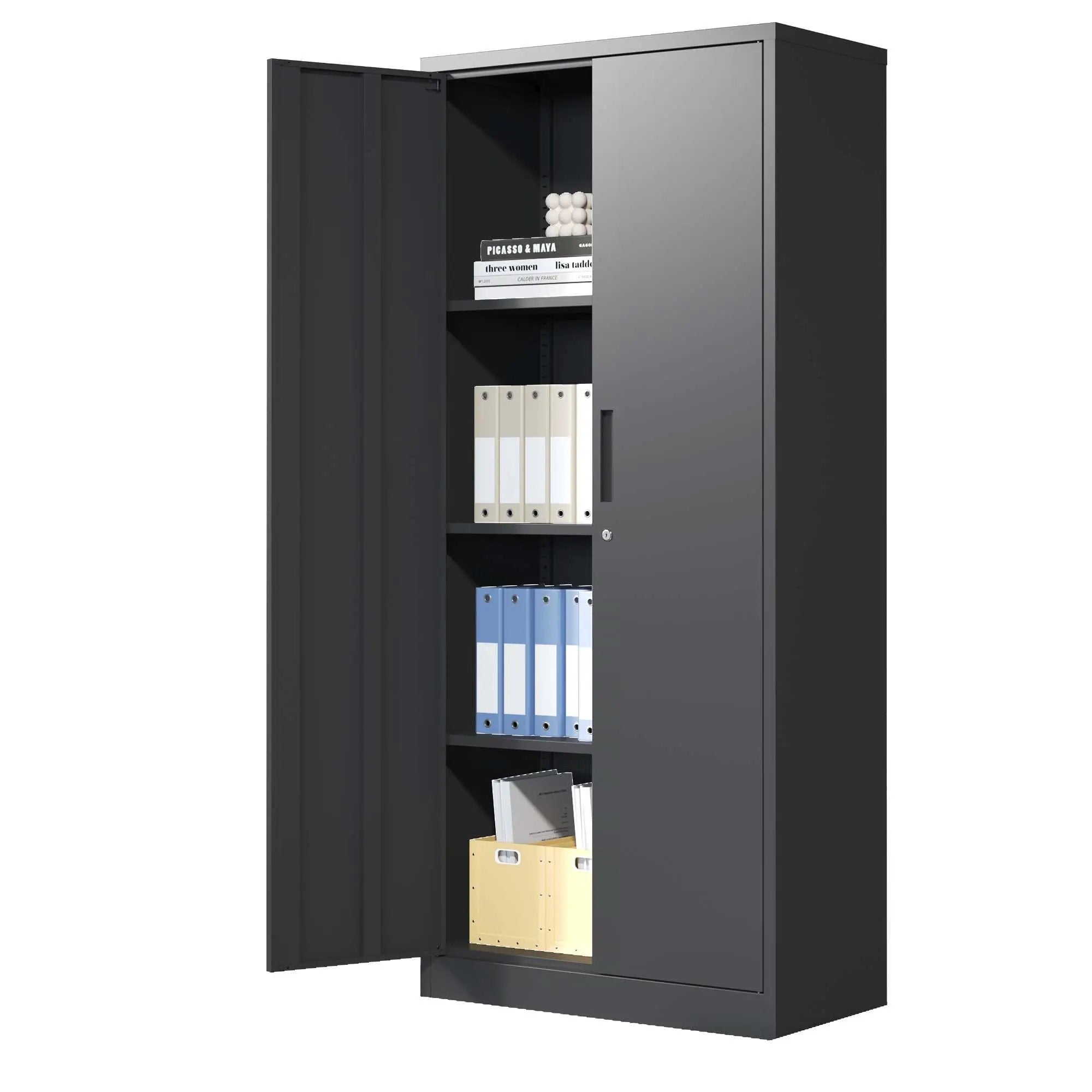 Heavy Metal Garage Storage Cabinet With Locking Doors, Steel, Adjustable Shelves by HouseOfZazla