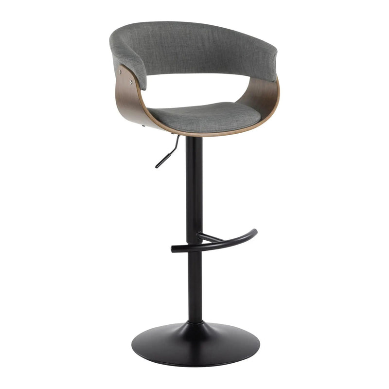Vintage Mod - Mid Century Modern Adjustable Height Barstool With Swivel & Rounded T Footrest (Set of 2) by Unique Piece Furniture