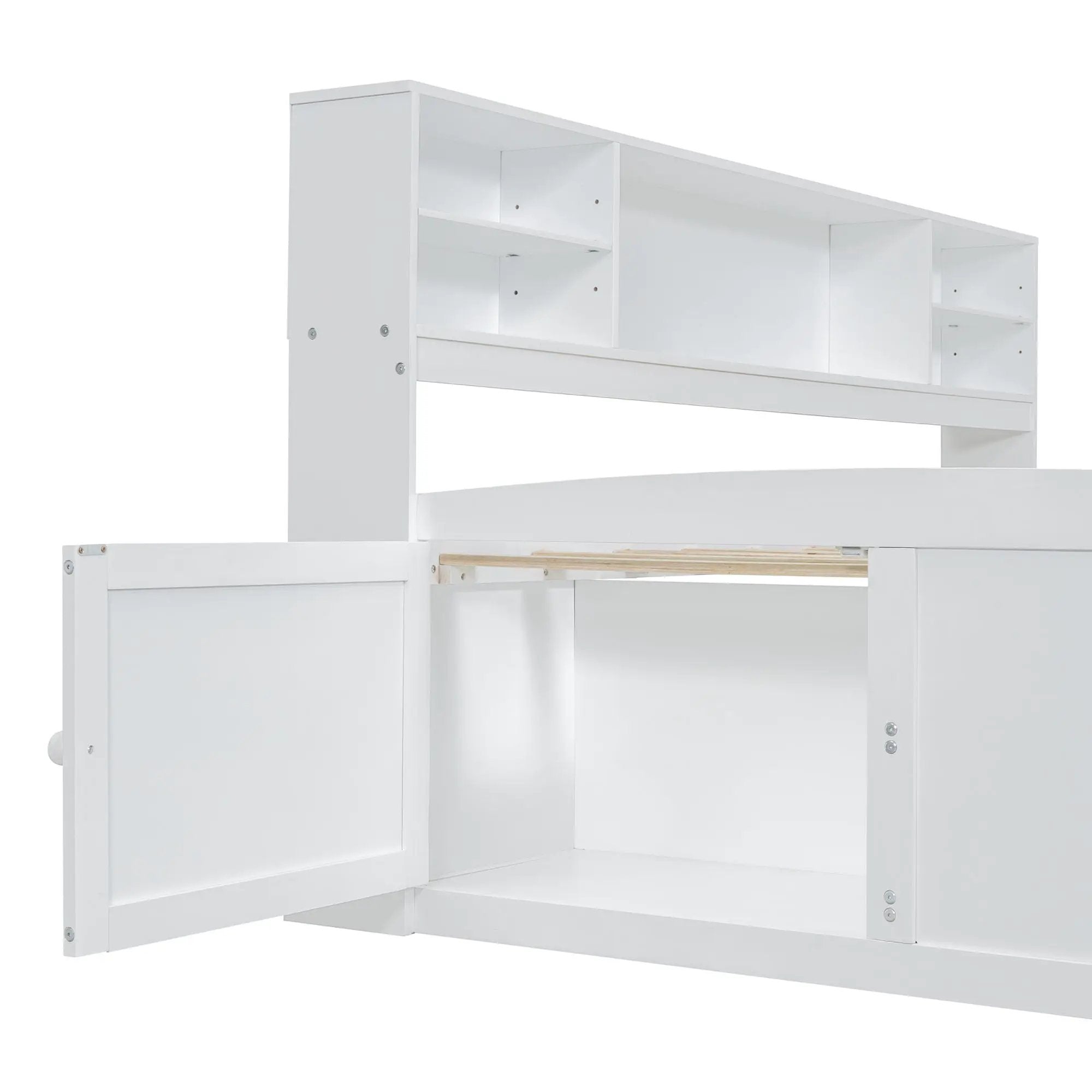 Daybed With 2 Bedside Cabinets, Upper Shelves And 4 Drawers by HouseOfZazla