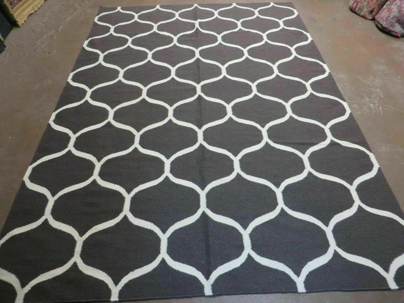 5' X 8' Modern Contemporary Hand Made Flat Weave Wool Rug Veg Dyes Nice by Jewel Rugs