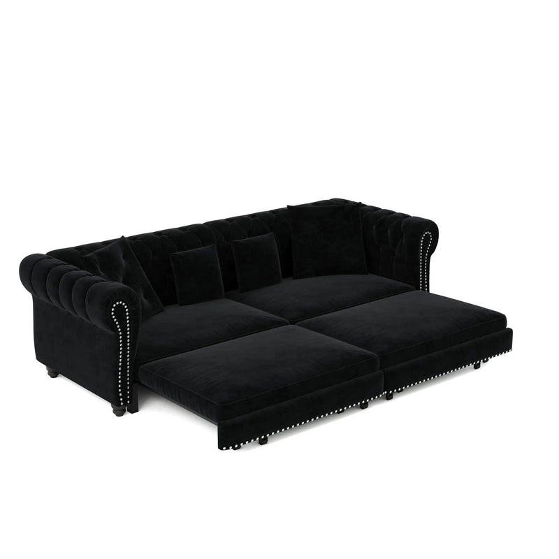 3 In 1 Convertible Sleeper Sofa Bed With Movable Ottoman by HouseOfZazla