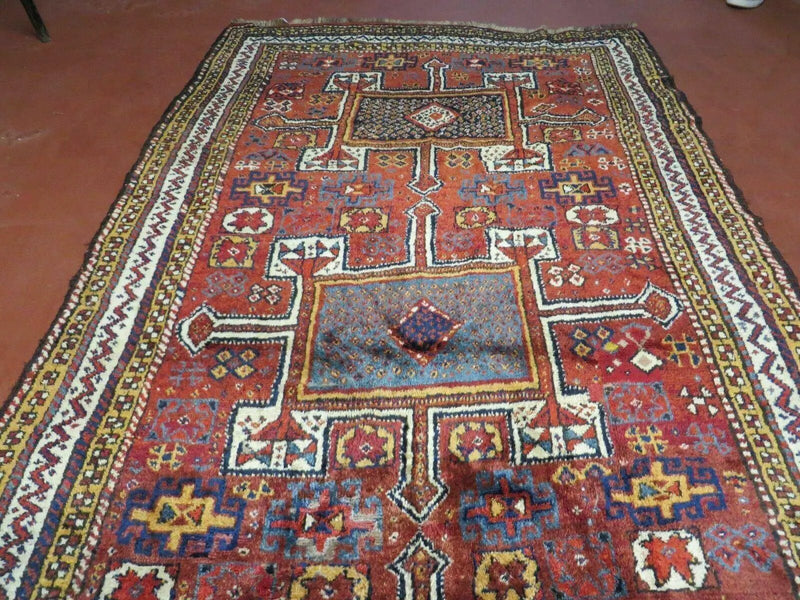 Antique Moroccan Runner Rug 4x9, Wide Runner, Hand Knotted Tribal Oriental Carpet, Hallway Rug, Geometric Medallions, Red, Bohemian Rug Nice by Jewel Rugs