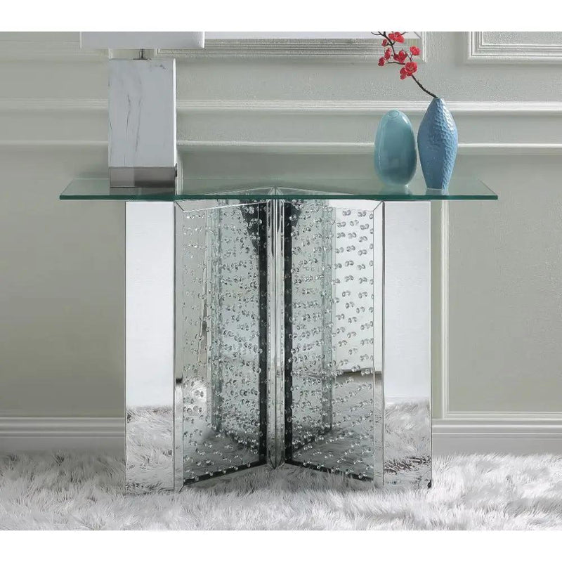 Nysa - 45" X 32" Console Table - Mirrored & Faux Crystals by Unique Piece Furniture