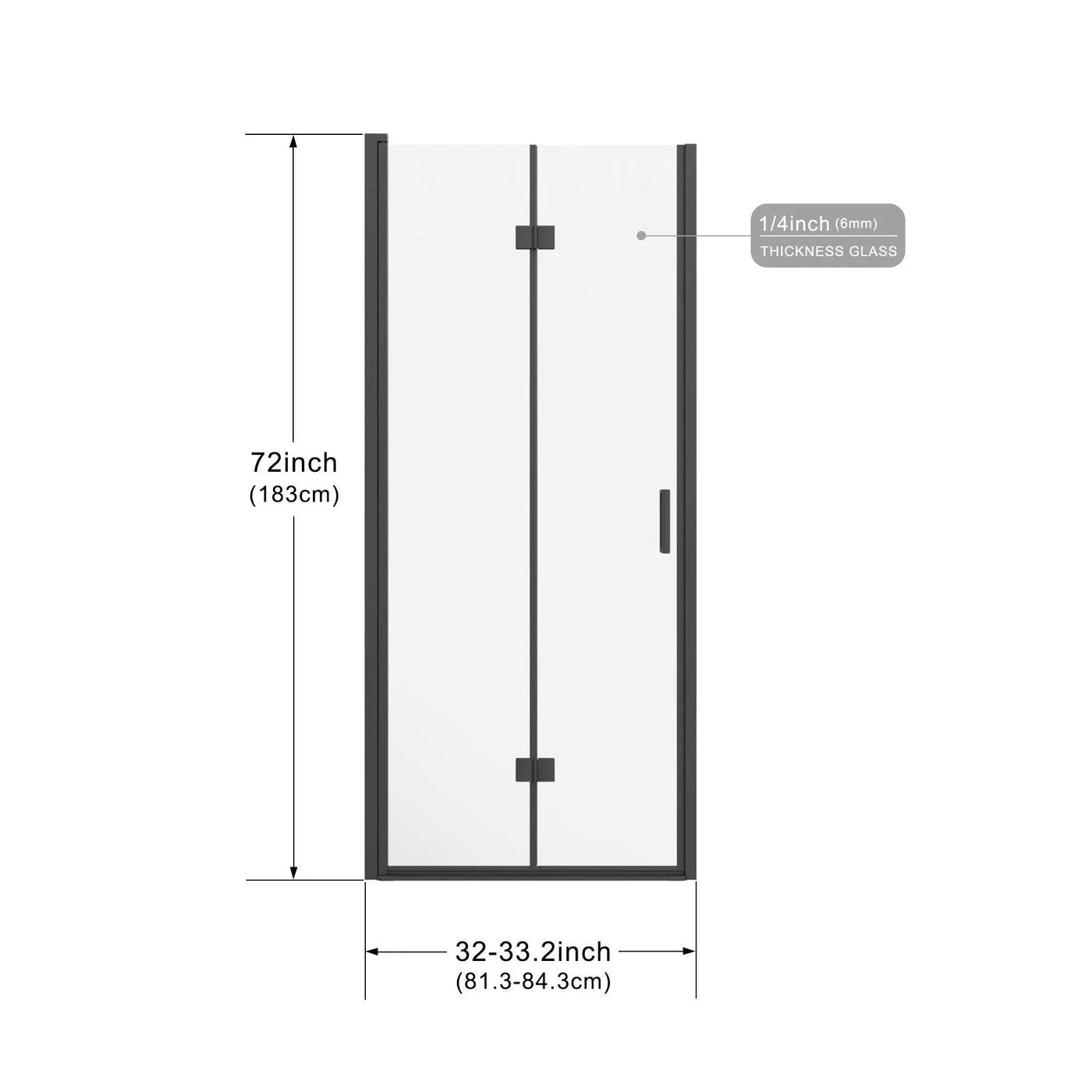 Bifold Frameless Shower Door With Tempered Clear Glass by HouseOfZazla
