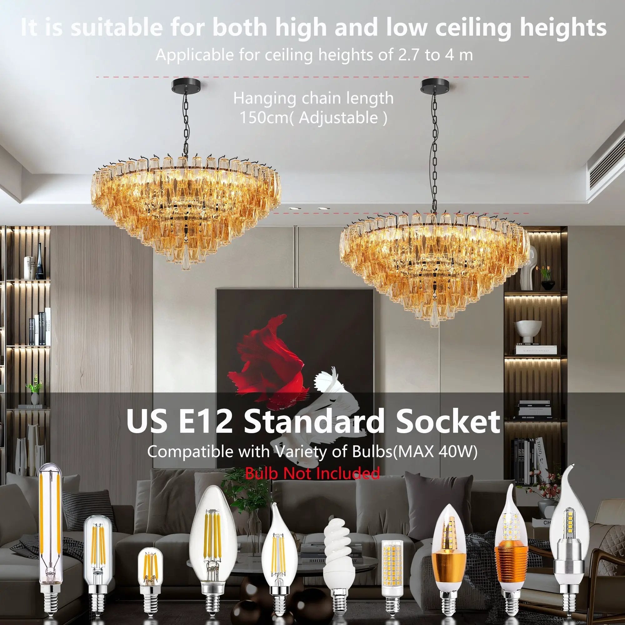 Modern Round 14-Light Black Chandelier with Smoke Glass Tubes by HouseOfZazla