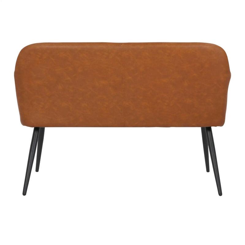 Daniella - Industrial High Back Bench - Black / Camel by HouseOfZazla