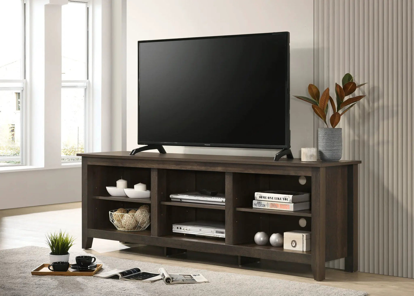 Benito - TV Stand With Open Shelves And Cable Management by Unique Piece Furniture