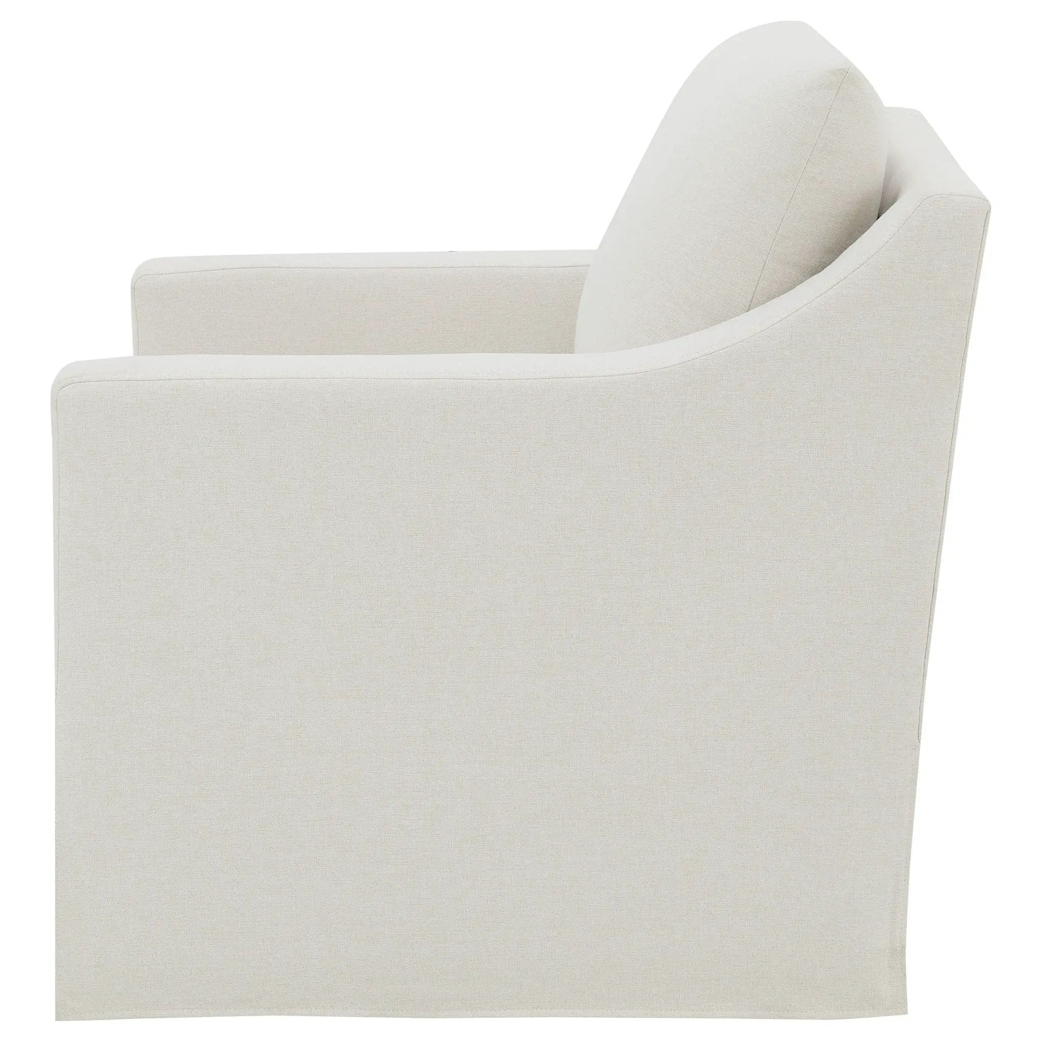 Winter Upholstered Sloped Arm Accent Swivel Chair Beige by Unique Piece Furniture