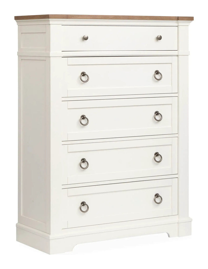 Kingston - Drawer Chest - Whisper White And Cerused Nutmeg by Unique Piece Furniture
