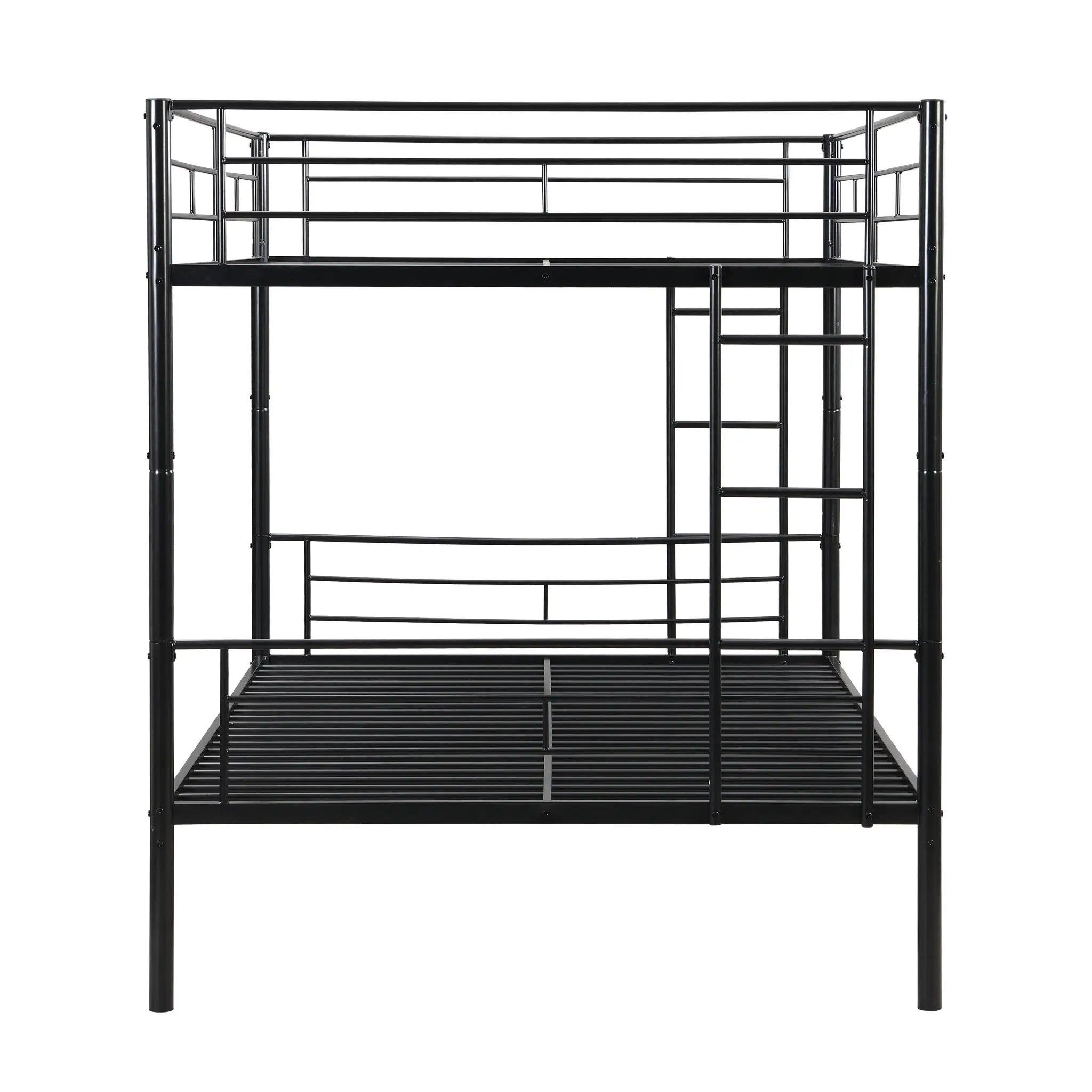Modern Metal Bunk Bed, Full Over Full, No Box Spring Needed - Black by HouseOfZazla