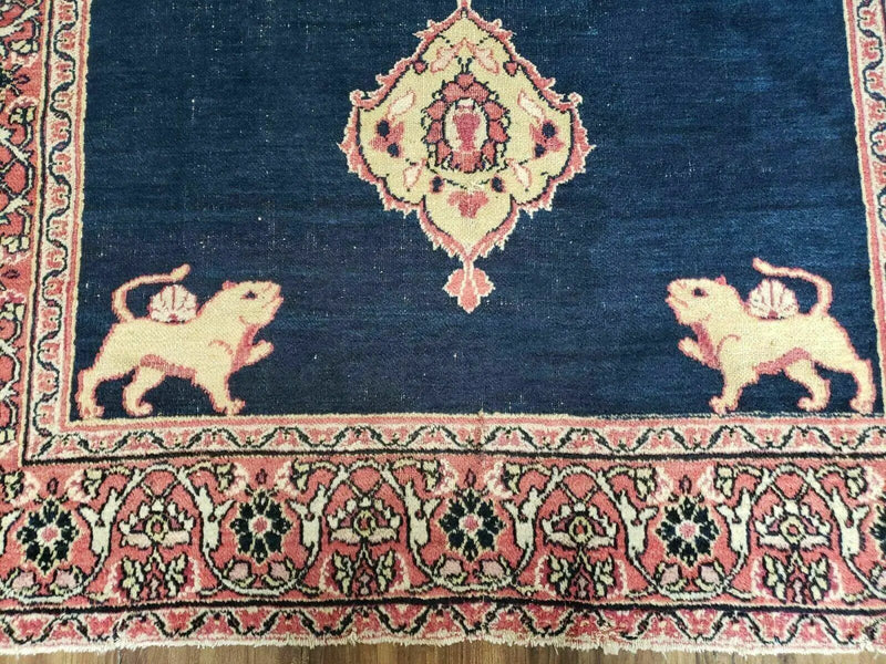 4' X 6' Antique Handmade Turkish Ghiordes Wool Rug Veg Dyes Organic Lion Nice by Jewel Rugs