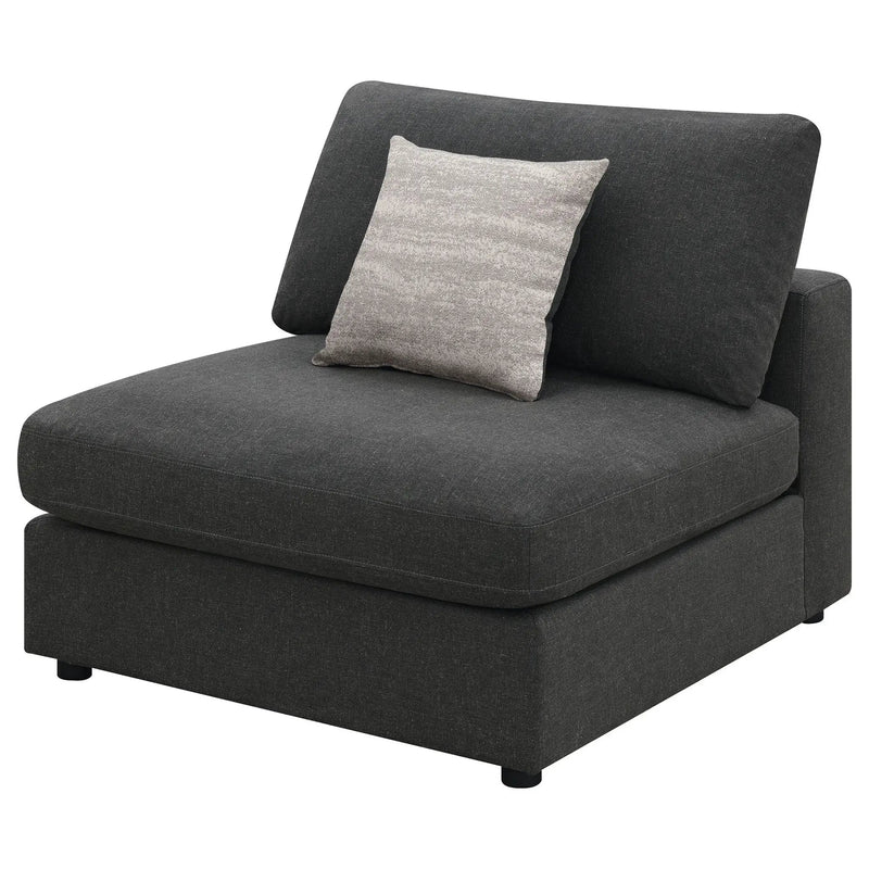 Serene Upholstered Armless Chair Charcoal by Unique Piece Furniture