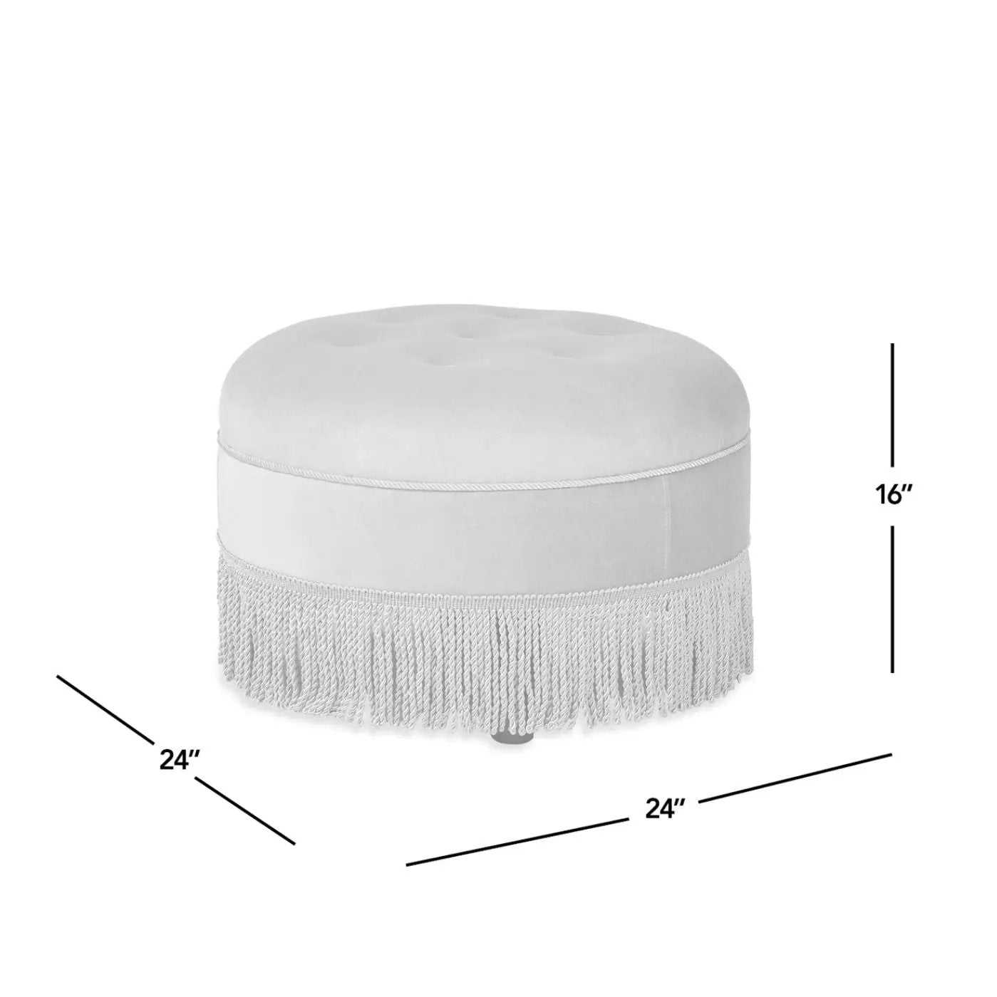 Yolanda - Round Upholstered Accent Ottoman by HouseOfZazla