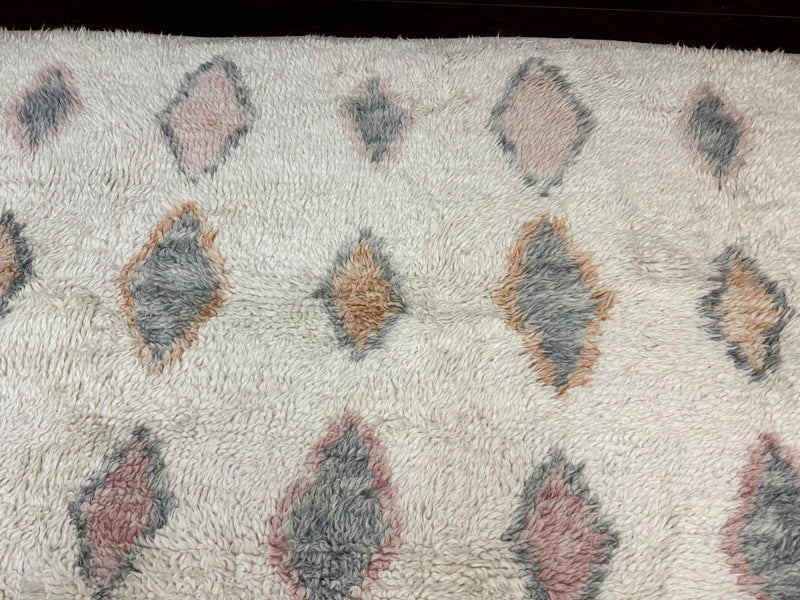 Large Modern Contemporary Indian Shag Rug 11x14, Ivory, Handmade Wool Carpet by Jewel Rugs