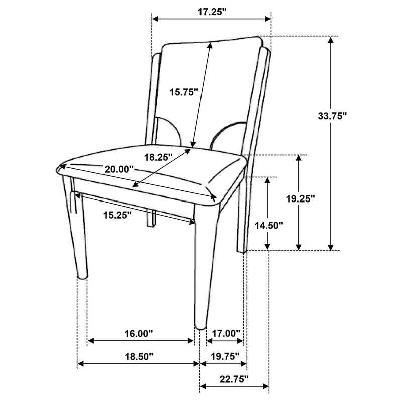 Graham - Upholstered Dining Side Chair (Set of 2) - Walnut by HouseOfZazla