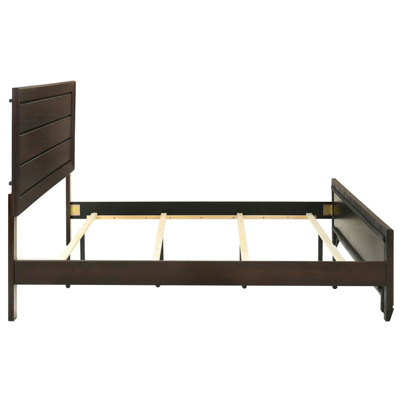 Kauffman Wood Eastern King Panel Bed Dark Cocoa by Unique Piece Furniture