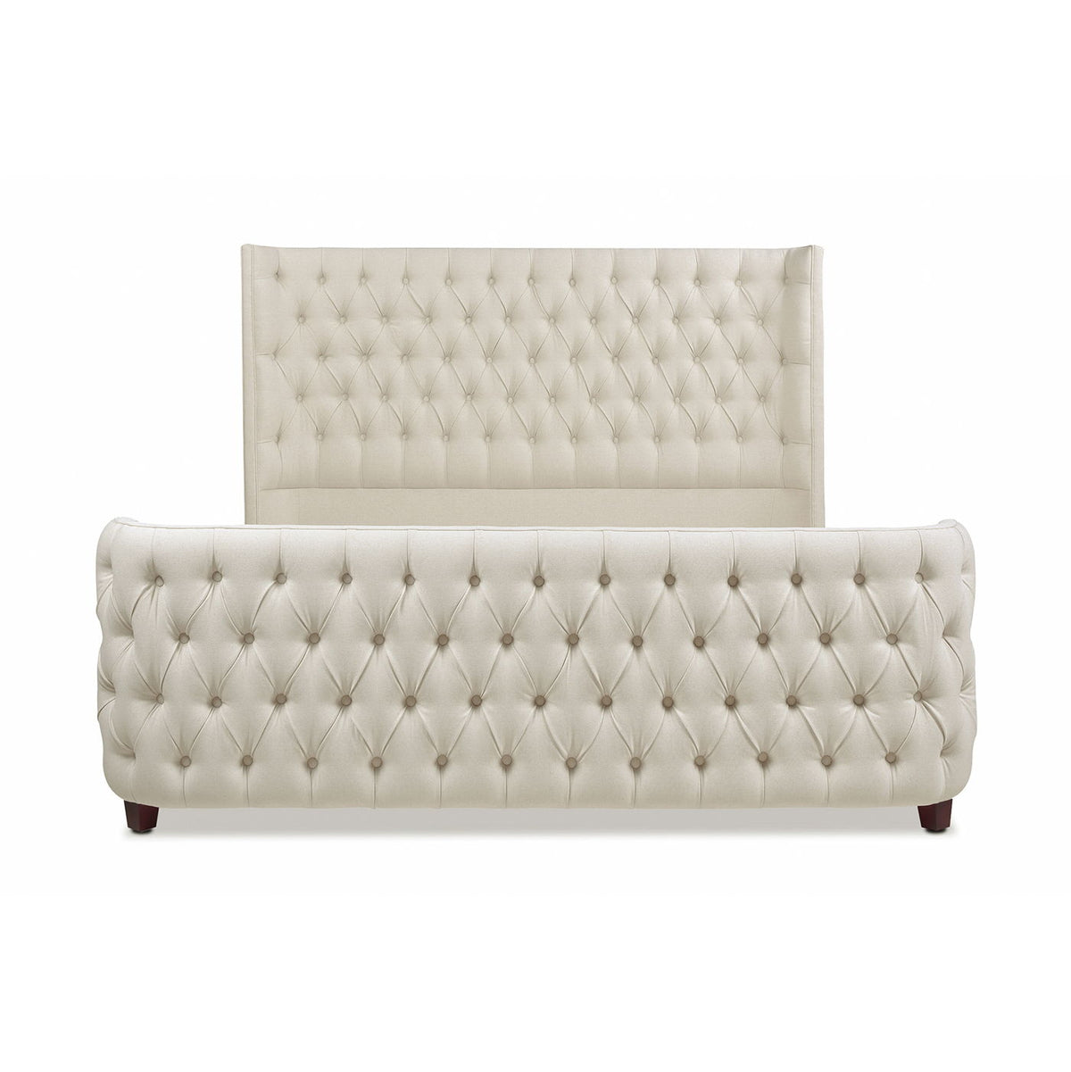 Tufted Panel Bed with Wingback Headboard and Footboard - Multiple Colors, photo 36 of 40