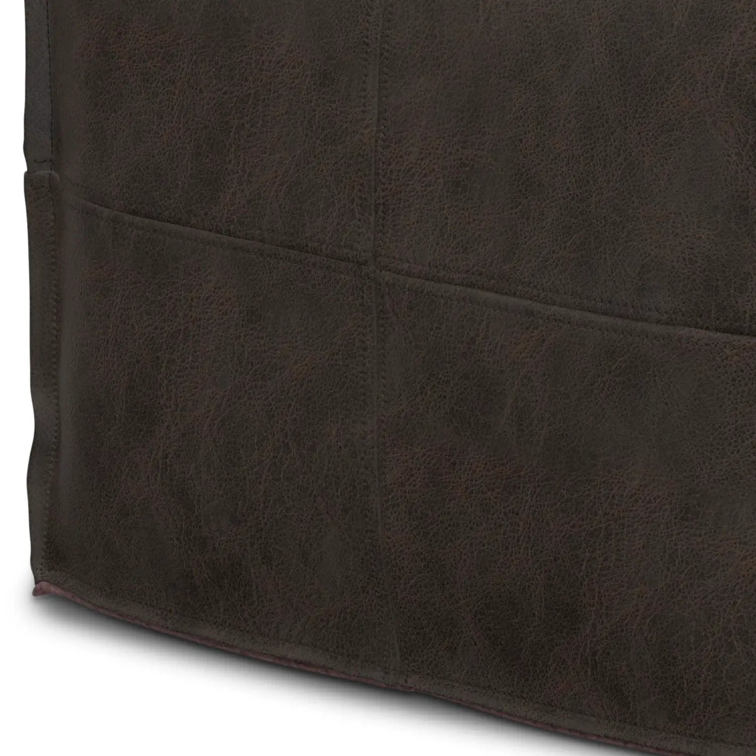 Sheffield - Square Pouf - Distressed Dark Brown by HouseOfZazla