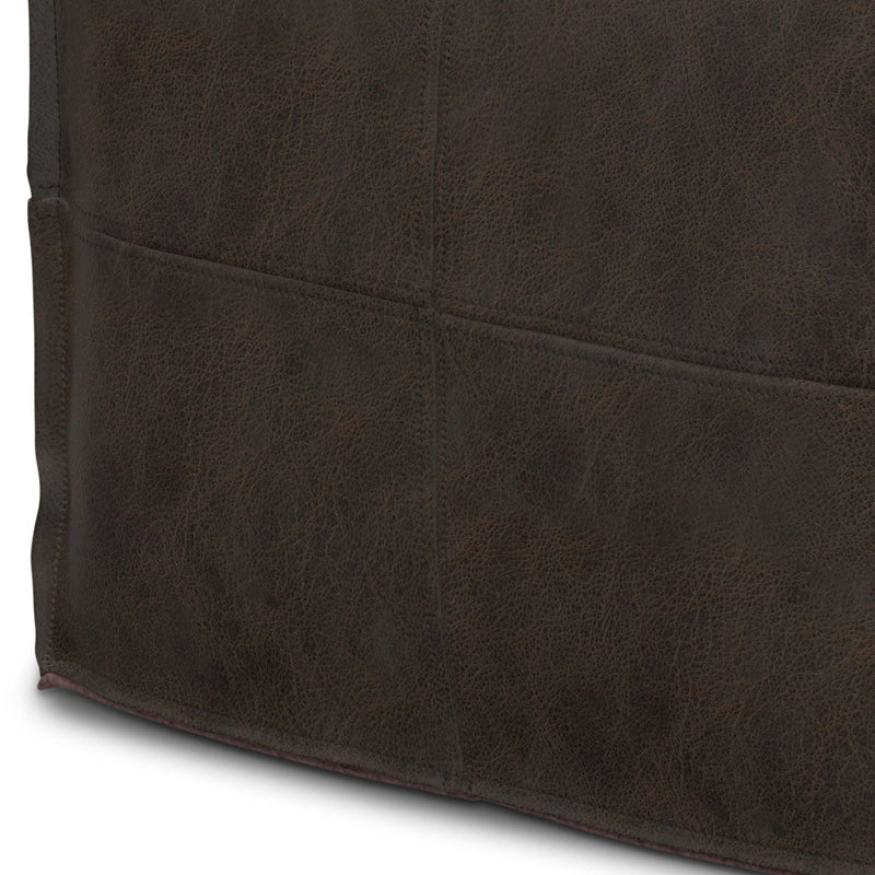 Sheffield - Square Pouf - Distressed Dark Brown by HouseOfZazla