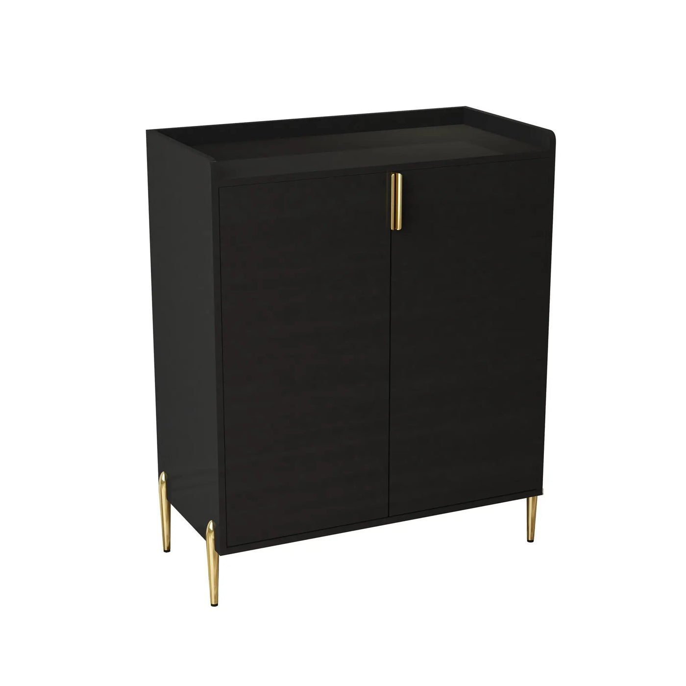 Wine Bar Cabinet With Adjustable Shelf, 2 Door Sideboard With Soft-Closing Hinges And Feet by HouseOfZazla