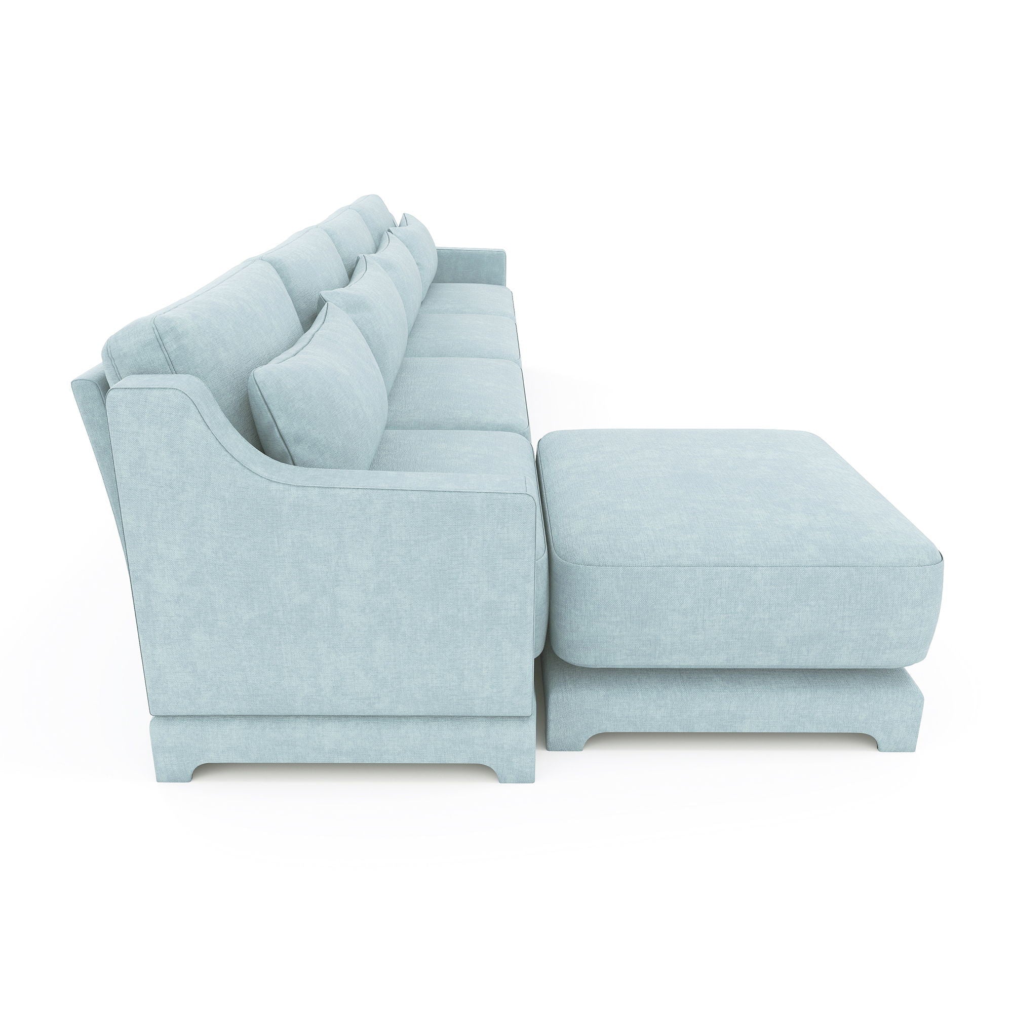 Stylish Sofa With Ottoman And Lumbar Pillows, Ergonomic Design by HouseOfZazla