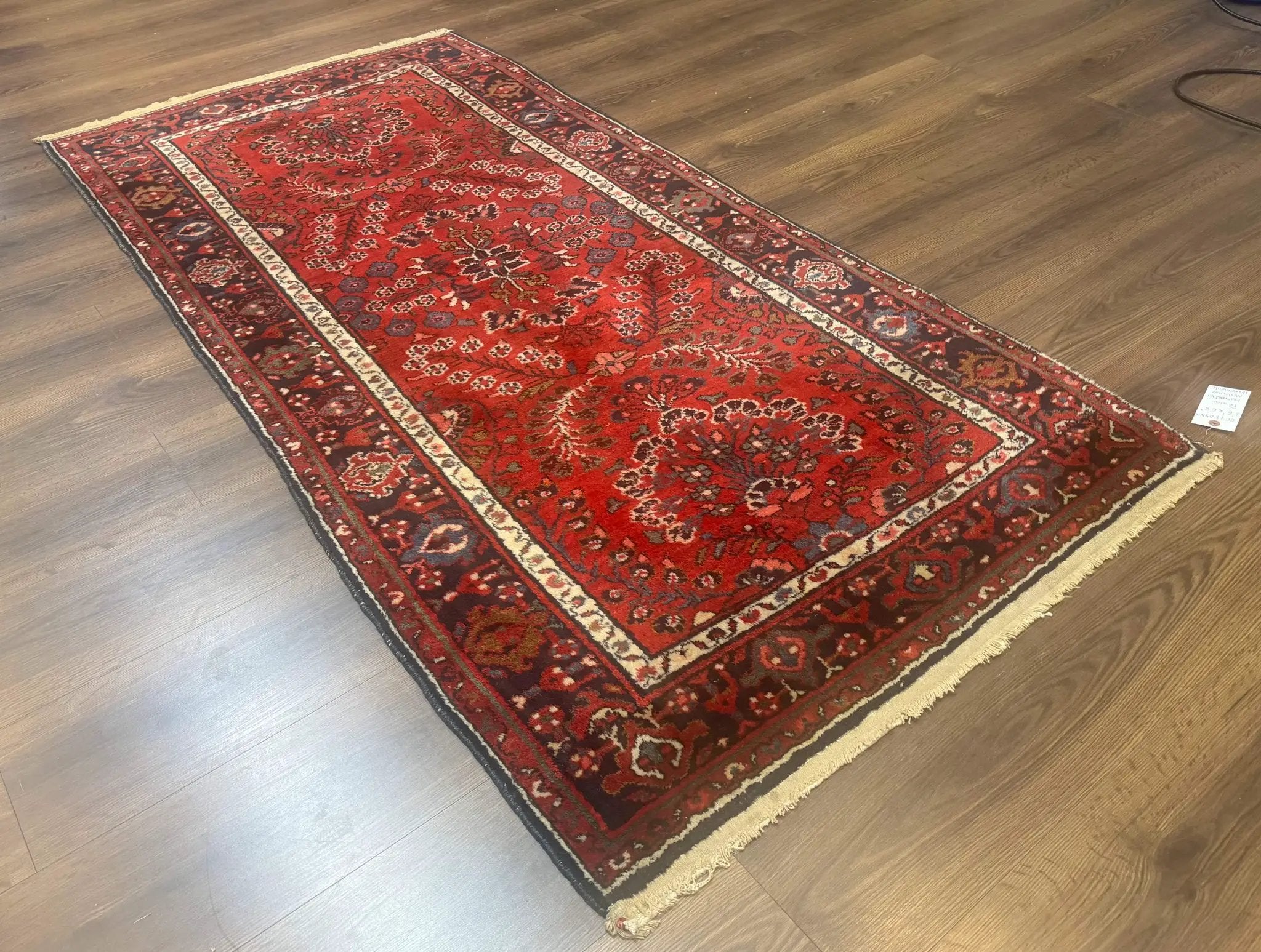 Red Persian Rug 2.6 x 6.8, Floral, Antique Per'sian Carpet, Persian Malayer Rug, Hamadan Rug by Jewel Rugs