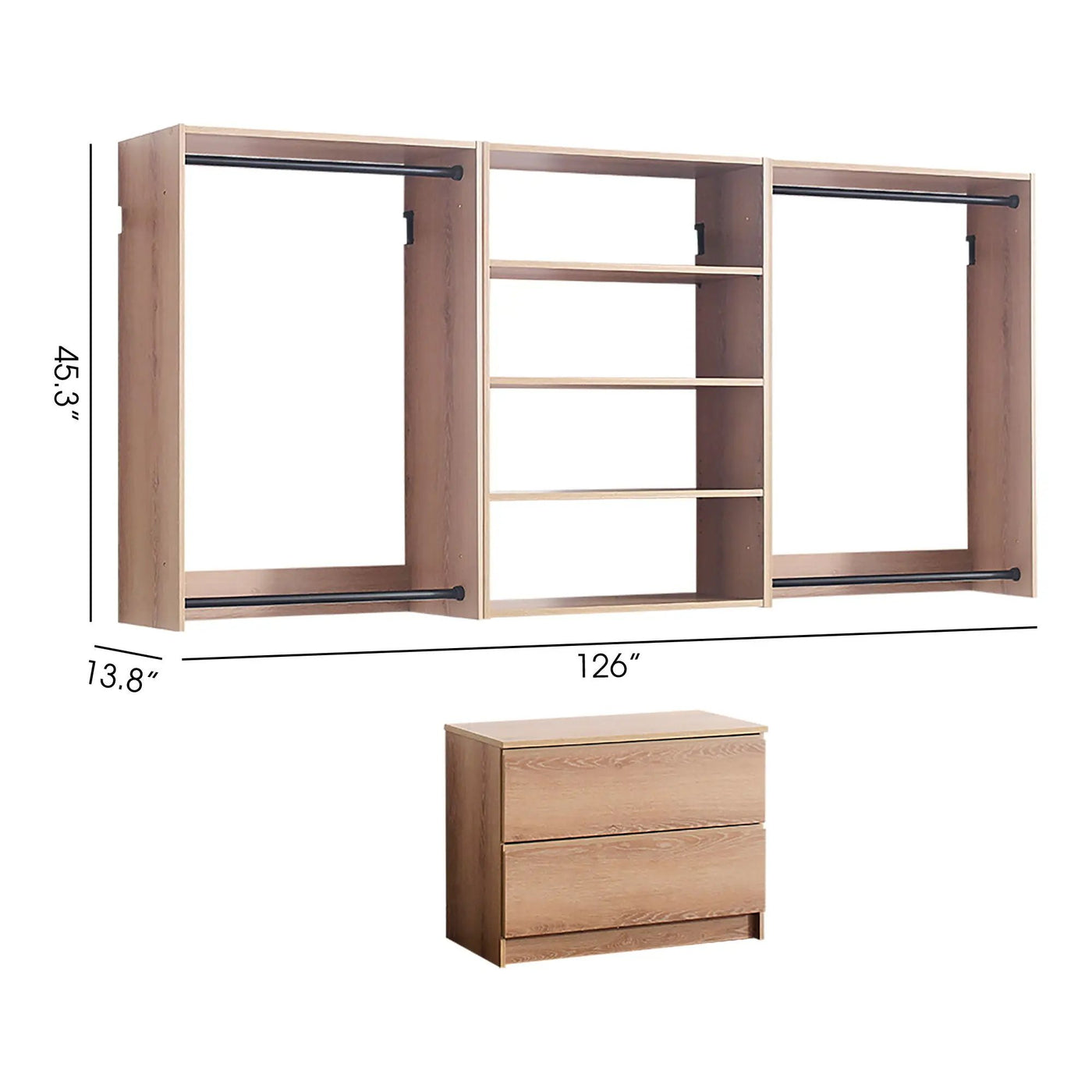 Devi - Wall Mounted Wood Closet System With Modular Units by HouseOfZazla