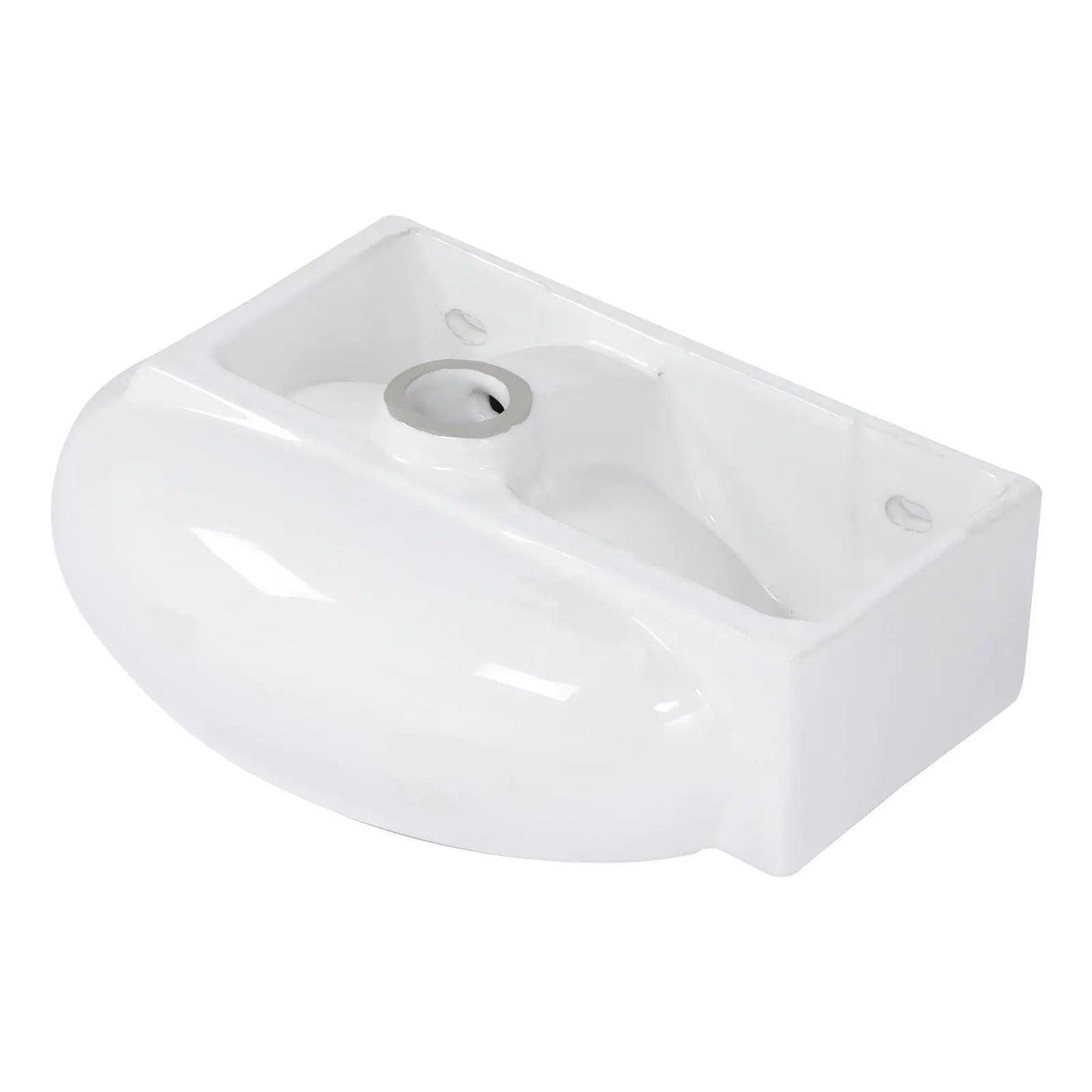 Modern Aesthetic Rectangle Wall Mount Bathroom Sink With Single Faucet Hole by HouseOfZazla