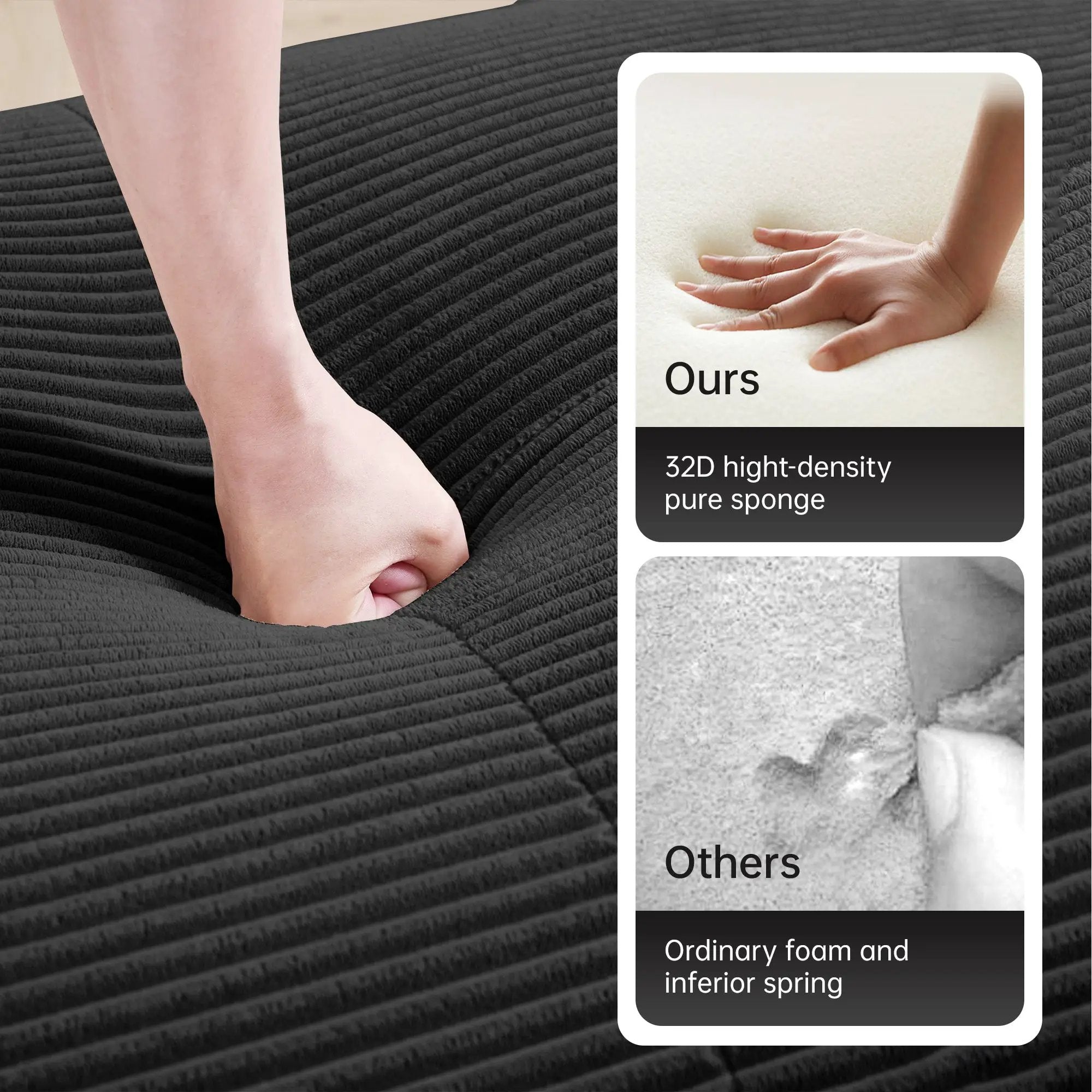 U-Shaped Modular Sofa with Breathable Corduroy Fabric by HouseOfZazla