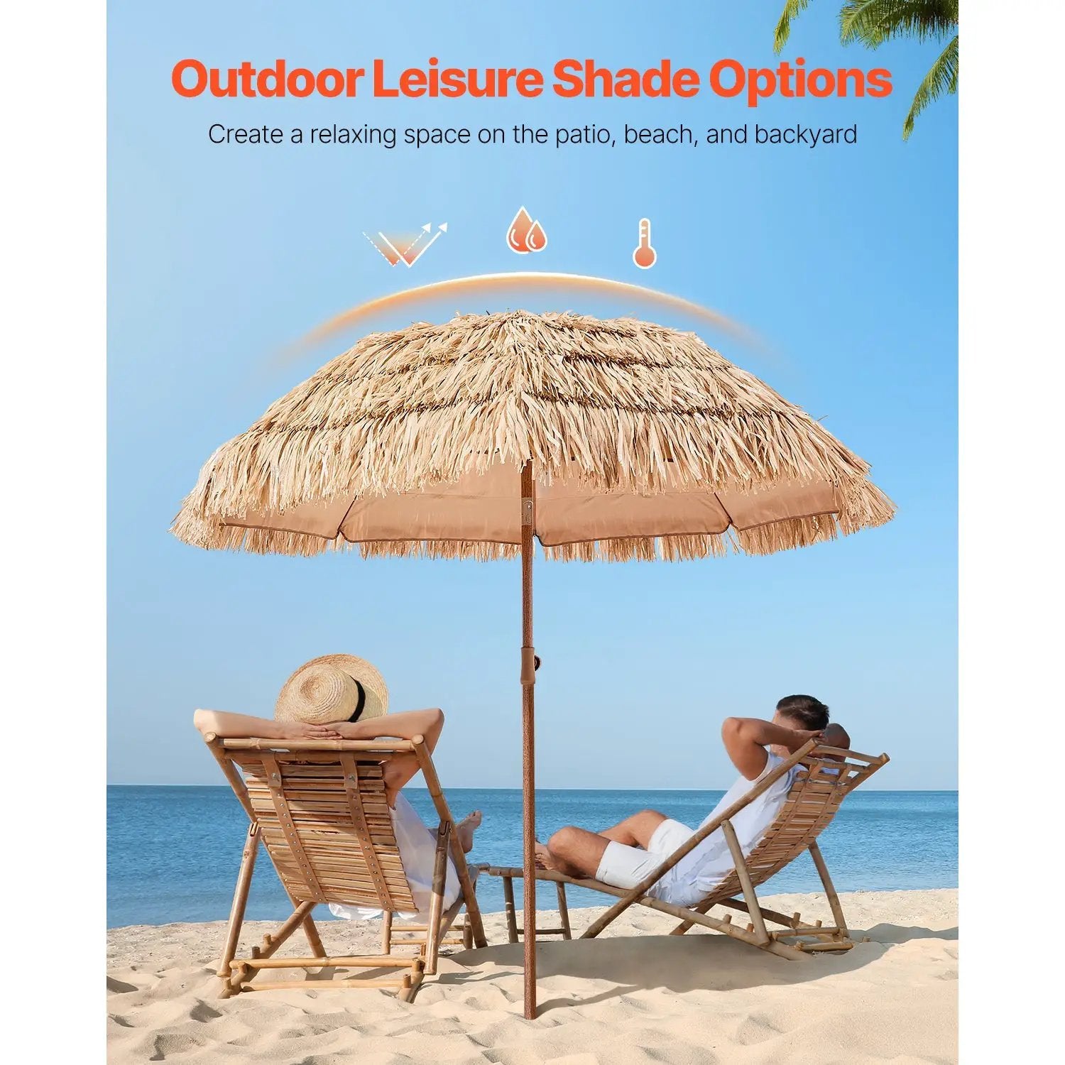 Tiki Umbrella Thatched Patio Umbrella 6 ft Poolside Beach Umbrella by HouseOfZazla