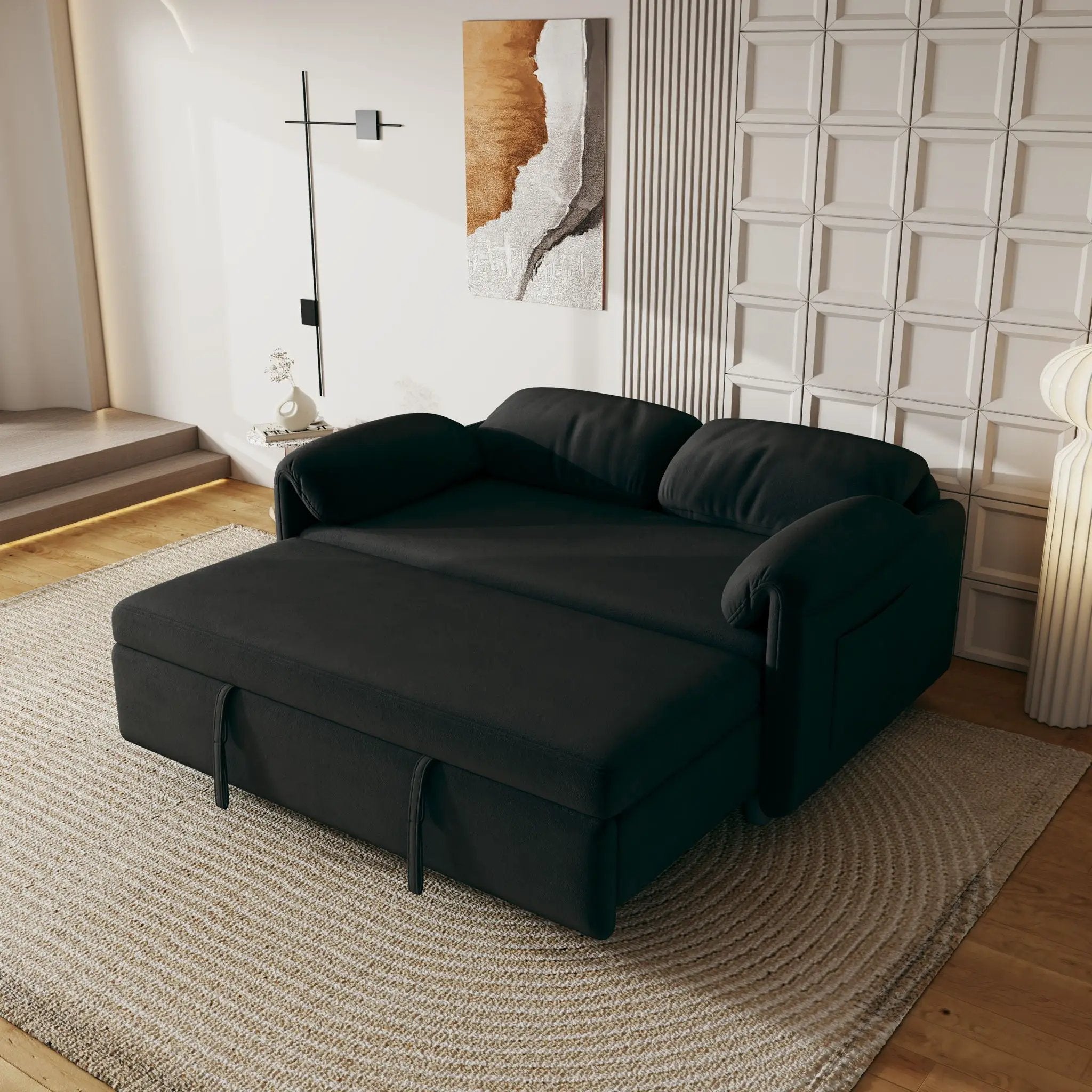 Sofa, Dual Purpose Lounge With Retractable Queen Size Bed by HouseOfZazla