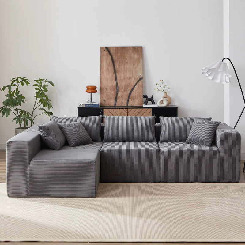 Modular L Shaped Sectional Compressed Sofa, Free Combination by HouseOfZazla