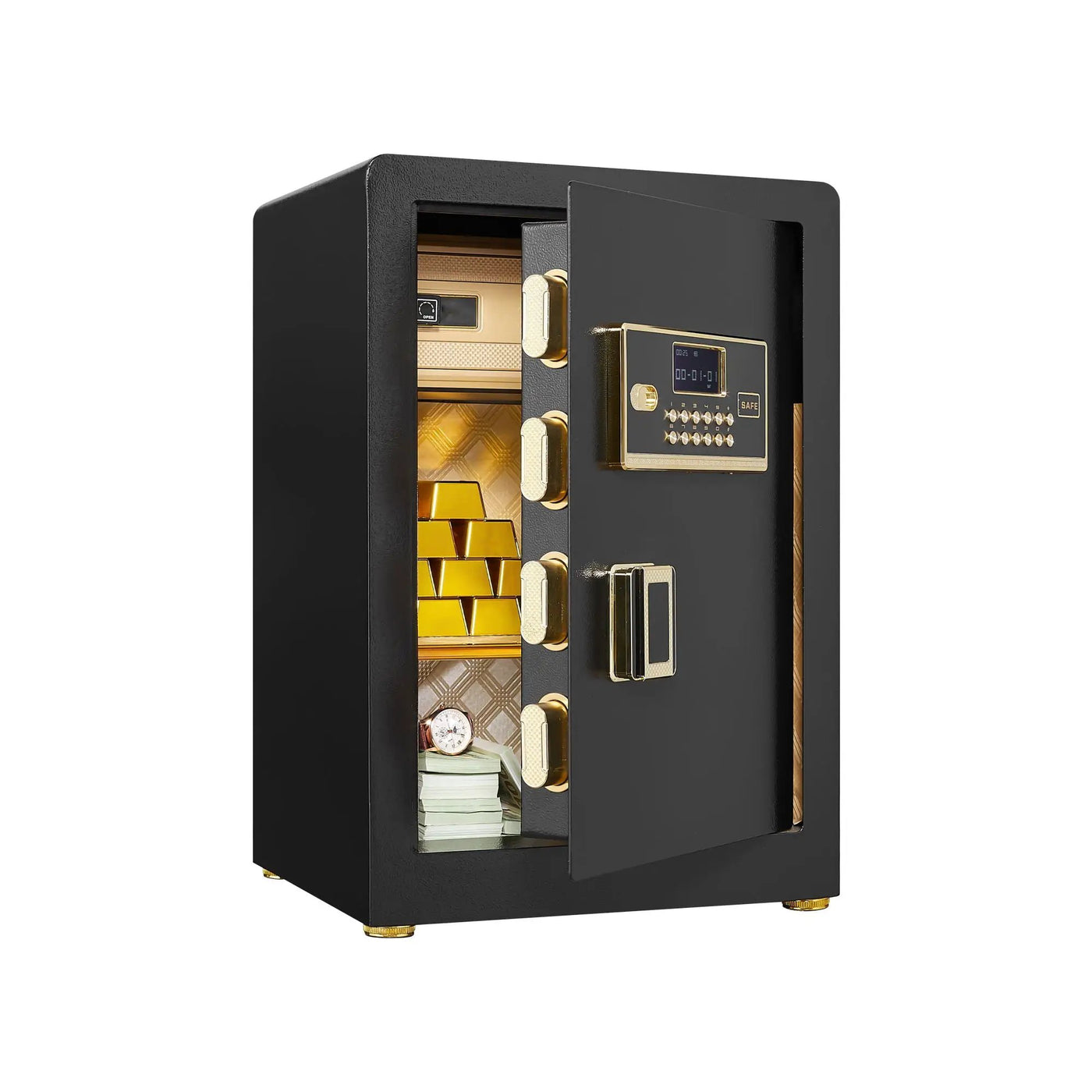 Security Electronic Home Safe With Digital Lock, Removable Shelf, Mute Function, Interior For Documents, Cash, Jewelry by HouseOfZazla