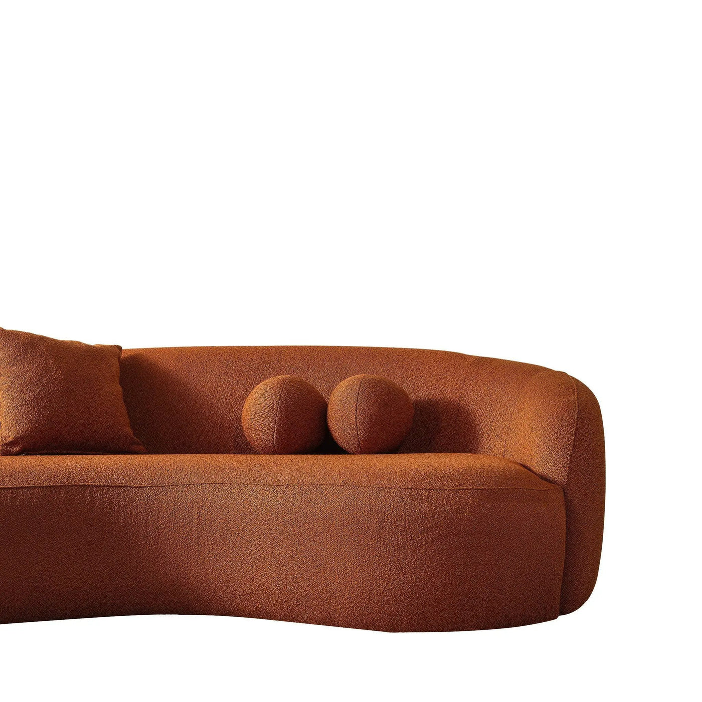 Drake - Japandi Style Curvy Boucle Sofa by HouseOfZazla
