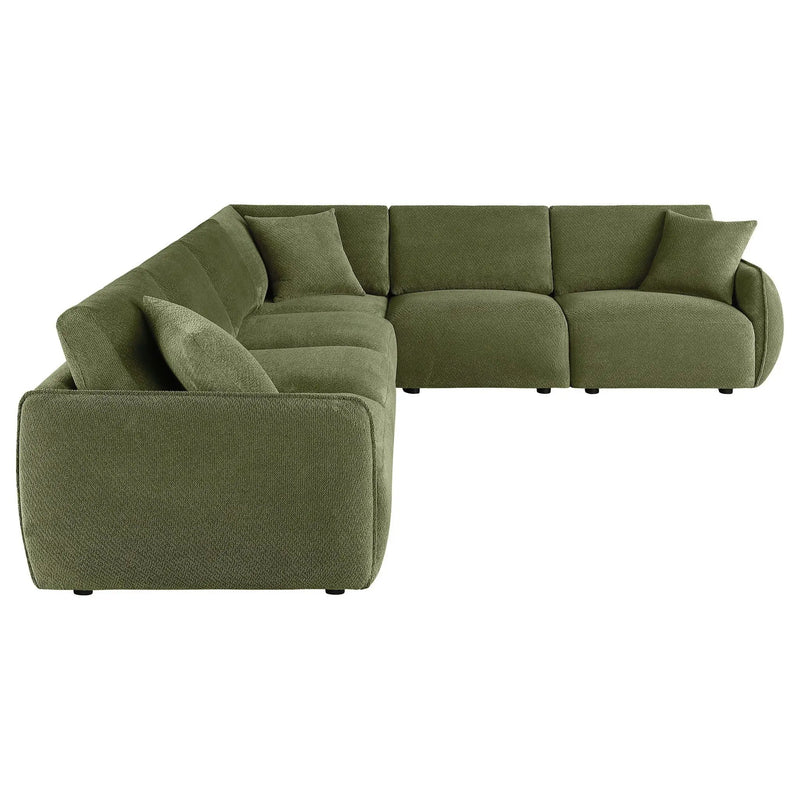 Elysia 6-piece Chenille Upholstered Modular Sectional Sofa Green by Unique Piece Furniture