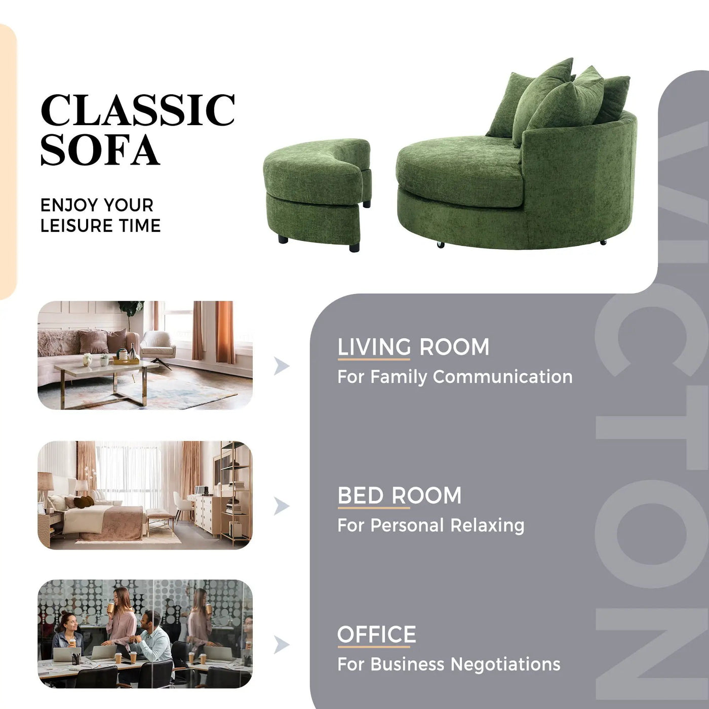 360° Swivel Accent Barrel Chair With Storage Ottoman & 4 Pillows, Modern Leisure Chair Round Accent For Living Room by HouseOfZazla